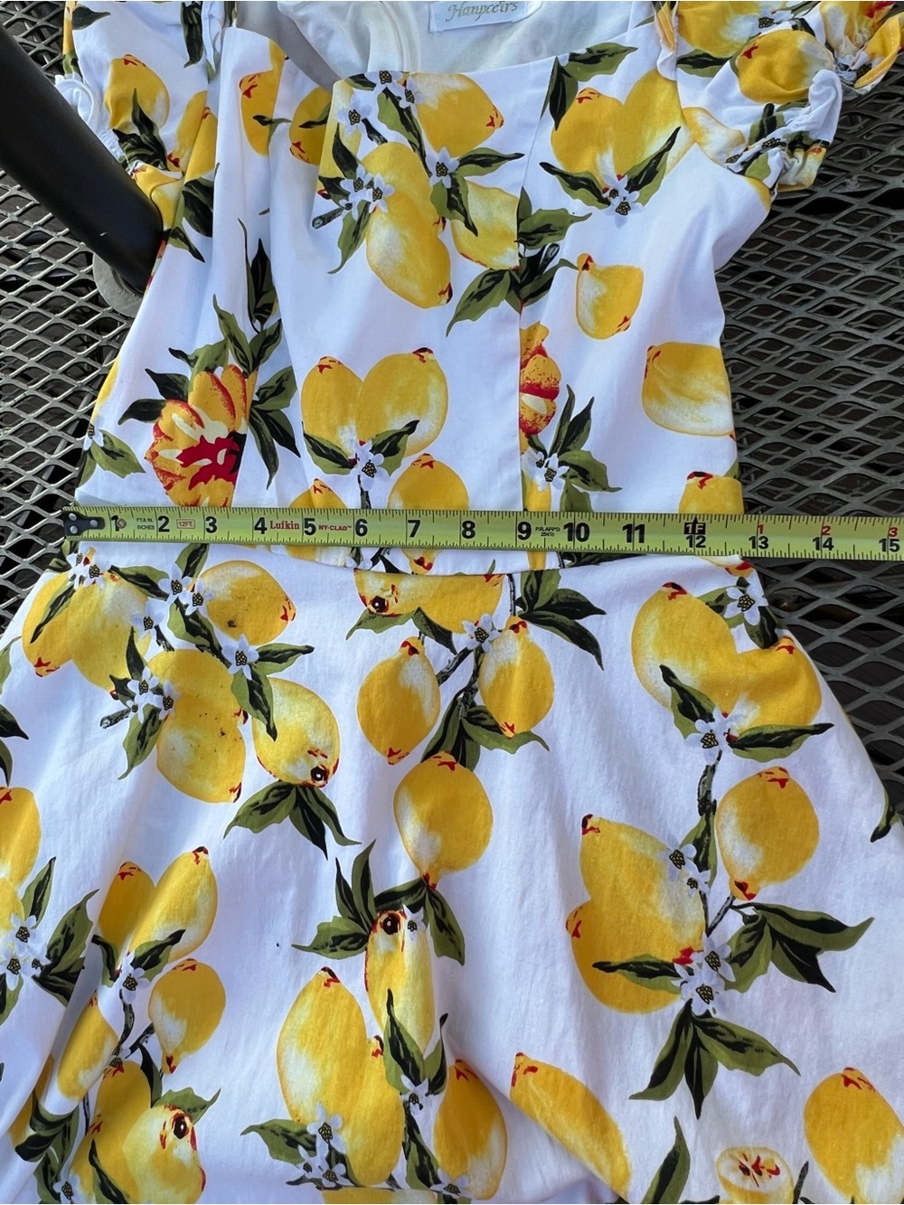 Hanpce’irs Retro Lemon/Floral Dress : Ruffle trim : Small puff Sleeve Size M - Picture 14 of 14